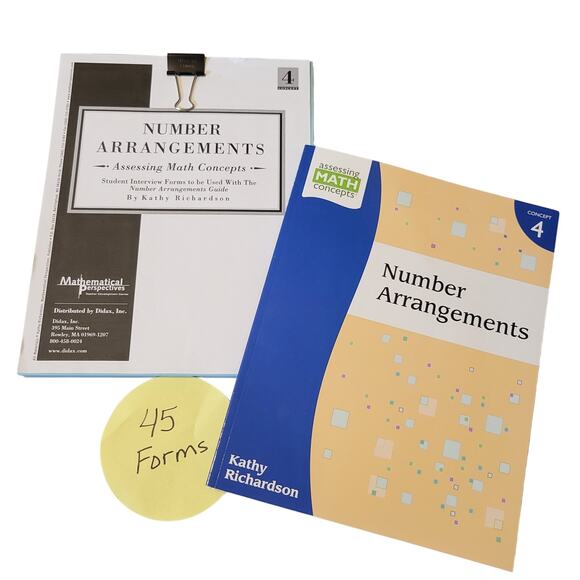 Number Arrangements Book 4 Kathy Richardson 45 Student Forms Assessing Math - Picture 1 of 12